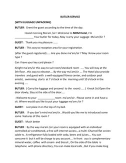 Butler Service Script for Housekeeping | PDF | Business