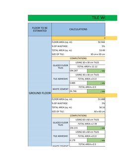 Tile Work Estimation Guide | PDF | Tile | Wall