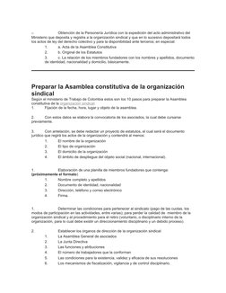 Pasos para crear un sindicato en Colombia | PDF | Sindicato | Colombia