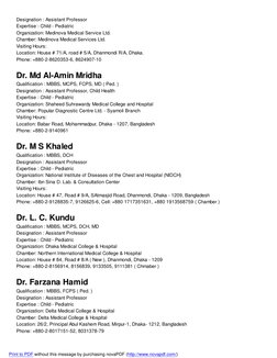 Pediatric Doctor List in Dhaka | PDF | Doctor Of Medicine | Medical School