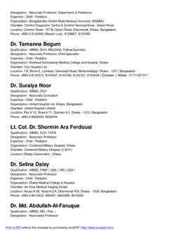 Pediatric Doctor List in Dhaka | PDF | Doctor Of Medicine | Medical School