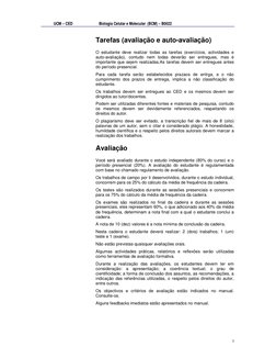UCM – CED                           Biologia Celular e Molecular  (BCM) – B0022