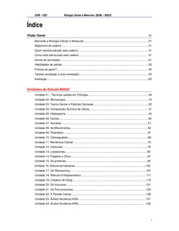 UCM – CED                           Biologia Celular e Molecular  (BCM) – B0022
