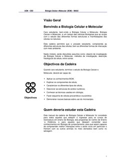 UCM – CED                           Biologia Celular e Molecular  (BCM) – B0022