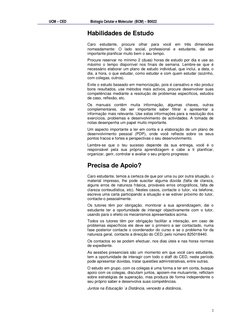 UCM – CED                           Biologia Celular e Molecular  (BCM) – B0022