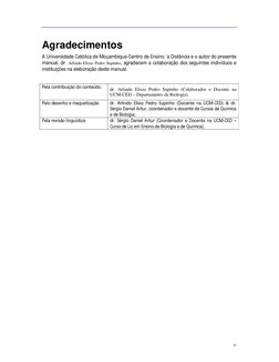 iv
 
Agradecimentos 
A Universidade Católica de Moçam