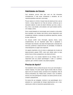 1
 
Habilidades de Estudo 
Caro estudante, procure ol