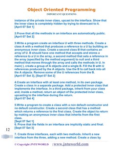 JAVA Important Questions (UNIT WISE) | PDF | Class (Computer ...