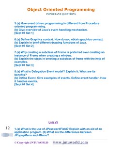 JAVA Important Questions (UNIT WISE) | PDF | Class (Computer ...