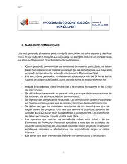 racº 
  
 
 
 
  
 
 
 
 
PROCEDIMIENTO CONSTRUCCIÓN 
BOX CULVERT 
 
 
Versión: 2 
Fecha: 25 Jun 2020 
 
  
7 
 
 
 
 
8. MAN