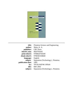 K.A. Matis - Flotation Science and Engineering-CRC Press (1994