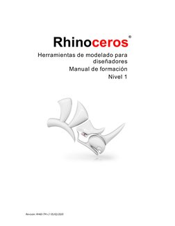 Rhinoceros
®
Herramientas de modelado para
diseñadores
Manual de formación
Nivel 1
Revisión: RH60-TM-L1 05/02/2020
