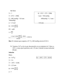 Ejercicios de Gases Ideales Resueltos | PDF | Gases | Mole (Unidad)