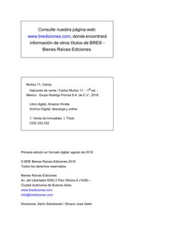 Muñoz 11, Carlos 
Halcones de venta / Carlos Muñoz 11. - 1a ed. - 
México : Grupo Rodrigo Porrúa S.A. de C.V., 2018. 
 
Lib