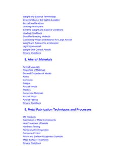 Weight-and-Balance Terminology
Determination of the EWCG Location
Aircraft Modifications
Loading the Airplane
Extreme Weight-