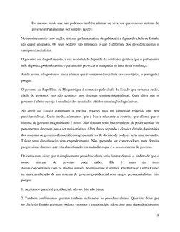 5 
 
Do mesmo modo que não podemos também afirmar de viva voz que o nosso sistema de 
governo é Parlamentar, por simples razõ