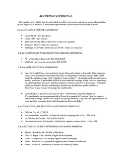 AUTORIDAD ESPIRITUAL
  Para poder ejercer algún tipo de autoridad, uno debe representar una fuente que pueda respaldar  
(y e