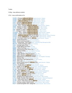 SAP Outbound Delivery Tcodes Overview | PDF | Delivery (Commerce ...
