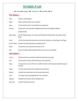 Word File Pad WordPad Practical Guide for Students | PDF