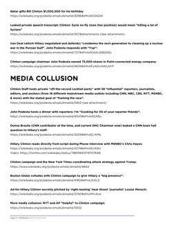 Page 4 | Wikileaks: #PodestaEmails
Qatar gifts Bill Clinton $1,000,000 for his birthday
https://wikileaks.org/podesta-emails/