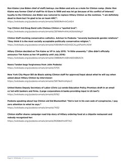Page 8 | Wikileaks: #PodestaEmails
Ron Klaine (Joe Biden chief of staff) betrays Joe Biden and acts as a mole for Clinton cam