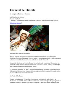 Carnaval  (javascript:void(0))de Tlaxcala
Al compás de Huehues y Camadas
AddThis Sharing Buttons
Share to Facebook
38Share to