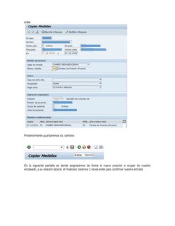 enter.
Posteriormente guardaremos los cambios
En la siguiente pantalla es donde asignaremos de forma la nueva posición a ocup