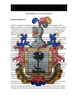 LOS SIMPSON Y LAS MATEMÁTICAS
Resumen Capítulos 0-5
Como es de saberse Los Simpson es una serie de comedia aminada, dirigida