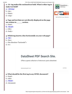 (https://www.facebook.com/EngineeringQuestionsAnswerspdf/)2020/ 6/ 9
TOP HTML & WEB PAGE DESIGNING Questions and Answers +30