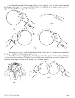 With the right hand, take the key ring as in figure 1. Notice in figure 2 how the index finger is extended 
past the gap in