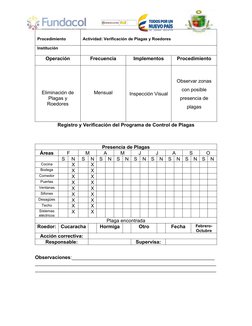 Registro de Control de Plagas y Roedores | PDF