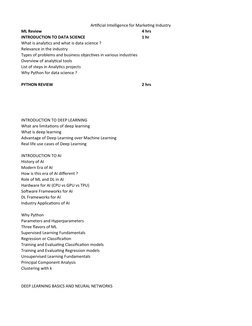 Artificial Intelligence for Marketing Industry
ML Review
4 hrs
INTRODUCTION TO DATA SCIENCE
1 hr
What is analytics and what i
