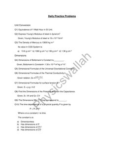 Unit Conversion Practice Problems Class 11 | PDF | Science & Mathematics
