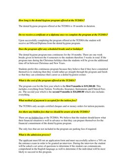 TCDHA Admission and Exam Details | PDF | Dental Hygienist | University ...