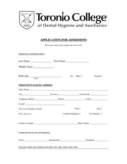 TCDHA Admission and Exam Details | PDF | Dental Hygienist | University ...
