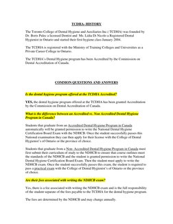 TCDHA Admission and Exam Details | PDF | Dental Hygienist | University ...