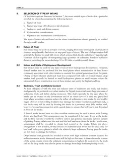 PAR T 2 F 
INTAKE  
SHAH C ON S UL T INTER NATIONA L ( P .) LTD. 
2F-6 
8. 
SELECTION OF TYPE OF INTAKE 
Of the intake option
