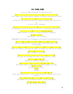 10 
 
15) *SUBE, SUBE 
 
Intro: El Bass solamente se mantiene en "C" 
 
Cm                                    G#