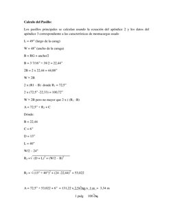 Calculo del Pasillo: 
Los pasillos principales se calculan usando la ecuación del apéndice 2 y los datos del 
apéndice 3 corr