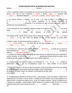 EXAMEN SEGUNDO PARCIAL DE MICROBIOLOGÍA INDUSTRIAL 
Apellidos ……………………………..…………………………Nombres……………………………………………………….. 
 
1.