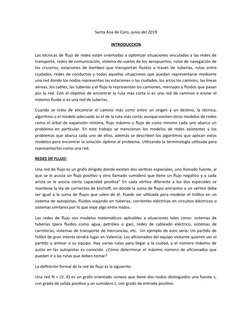 Santa Ana de Coro, junio del 2019
INTRODUCCION
Las técnicas de flujo de redes están orientadas a optimizar situaciones vincul