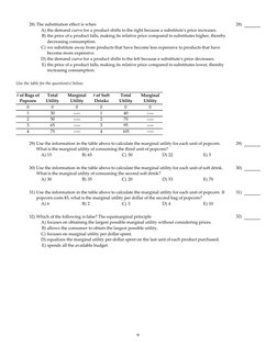 28) The substitution effect is when
A) the demand curve for a product shifts to the right because a substituteʹs price increa
