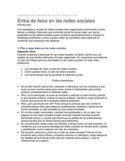 FUNDAMENTOS DE MARKETING DIGITAL: MÓDULO 13/26
Entra de lleno en las redes sociales
Introducción
Una estrategia y un plan de
