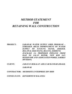 Retaining Wall Construction Method Statement | PDF | Concrete | Building