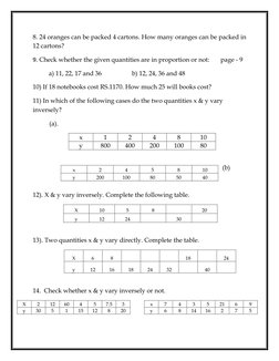 Class 8 Direct and Inverse Proportion Worksheet | PDF | Speed | Human ...