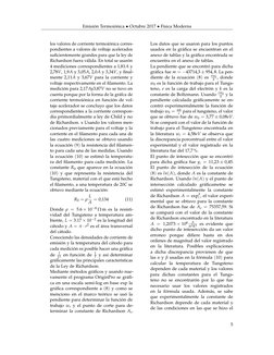 Emisión Termoiónica • Octubre 2017 • Física Moderna
los valores de corriente termoiónica corres-
pondientes a valores de volt