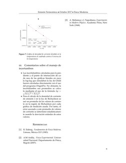 Emisión Termoiónica • Octubre 2017 • Física Moderna
0,00045
0,00046
0,00047
0,00048
0,00049
0,00050
1,67017E-5
4,53999E-5
1,2