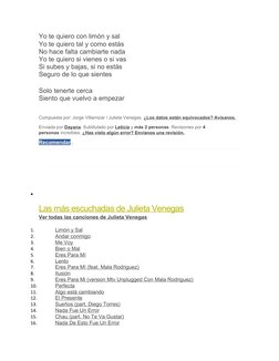 Yo te quiero con limón y sal
Yo te quiero tal y como estás
No hace falta cambiarte nada
Yo te quiero si vienes o si vas
Si su