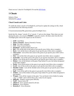 Torchlight II Cheat Codes Guide | PDF | Cheating In Video Games | Leisure
