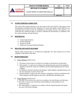 Tiling Work Method Statement | PDF | Tile | Safety
